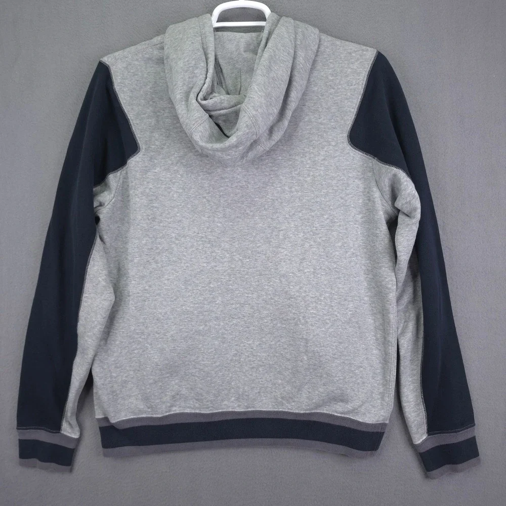 Jordan Hoodie Mens Large Gray Black Varsity Snap Fleece Jumpman Sweatshirt